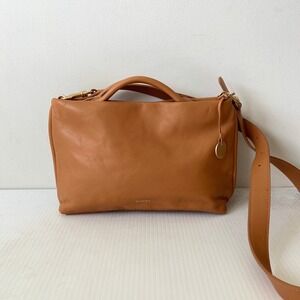 Skagen Mikkeline Mini Satchel Camel Tan Leather Crossbody Bag